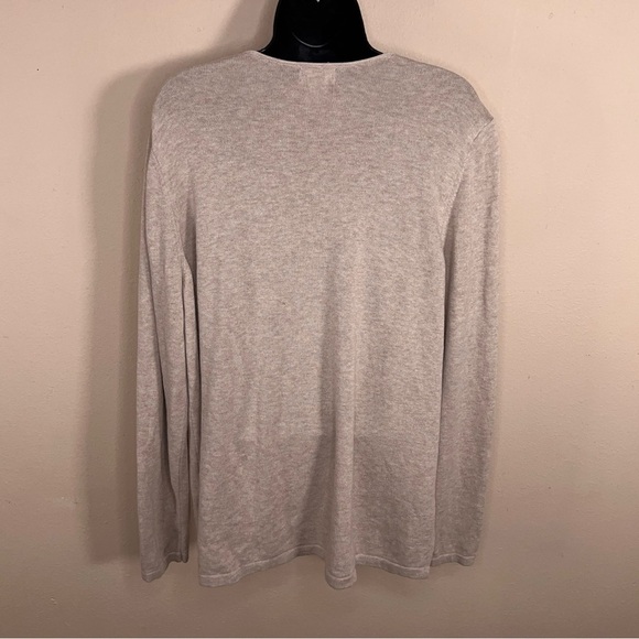 XXL OLD NAVY WOMENS BEIGE KNIT SWEATER LONG SLEEVE VNECK NEUTRAL - Picture 8 of 11